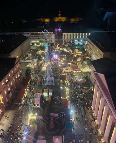 Karlsruhe Christmas market from the big wheel