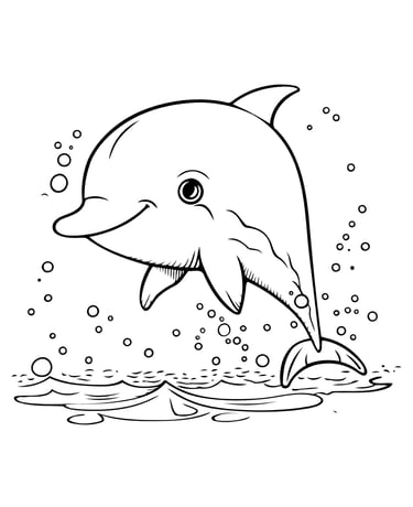 a dolphinfish in the water with bubbles and bubbles