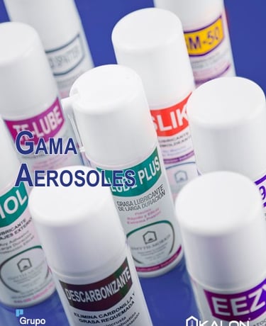 Catálogo de lubricantes y aerosoles Kalon para mantenimiento industrial en PDF