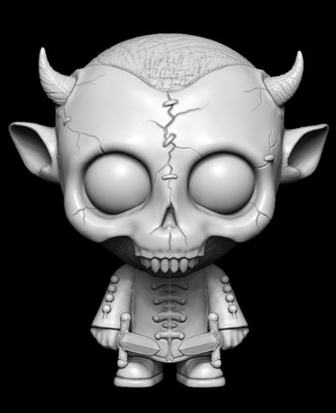 Stylised gothic character sculpture created using detailed 3D sculptural services