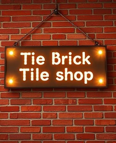 "Brick Tile Store banner displaying the store name with a stylish brick and tile background"