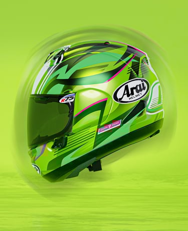 Helmet design SP Tadao green with eye graphic