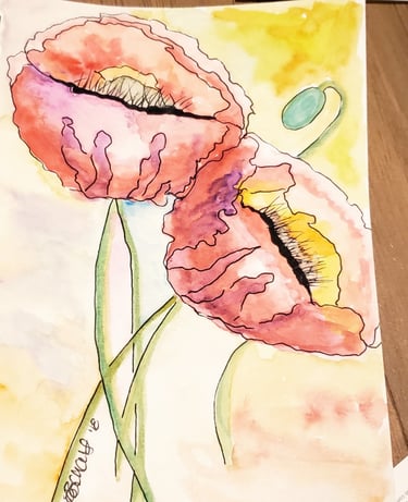 watercolor poppy