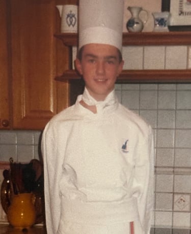 Alexis Vergnory adolescent tenue de cuisinier