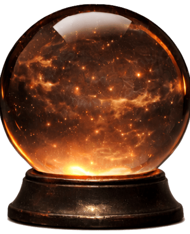 bola de cristal con nebulosa
