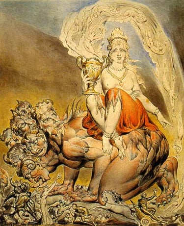 La peinture The Whore of Babylon de William Blake