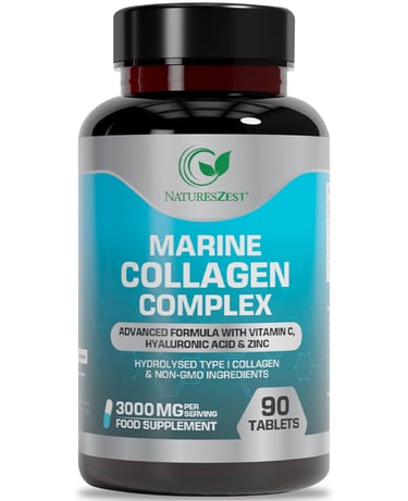 High Strength Marine Collagen for Skin, Hair & Joint Health Support – Collagen Complex 3000mg, 90 Ta