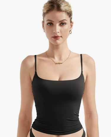 black simple tank top small straps