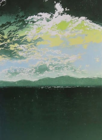 Linocut: Sky over Skye