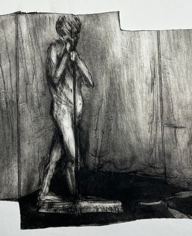 Tetra Pak dry point: Man with a brush