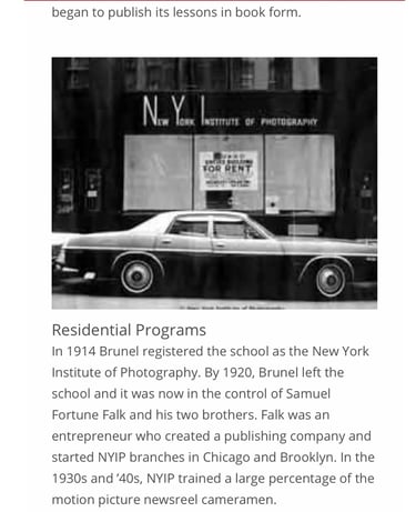 Samuel Fortune Falk Control of New York Institute of photography