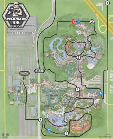 2015 runDisney Star Wars 10K Course Map