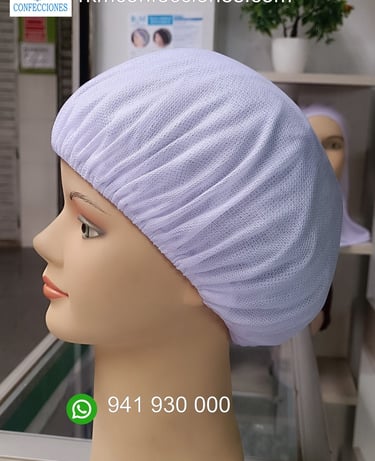 Tocas reutilizables blanco -Economica- Cofias de tela