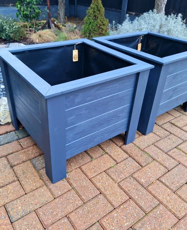 Wooden planter pair of 2 painted handmade  large size 100litre