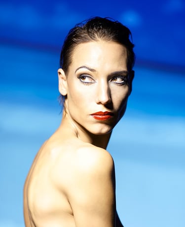 Elizabeth Lotz (Liz Lotz) art director fashion red lips artist model portrait photography headshot