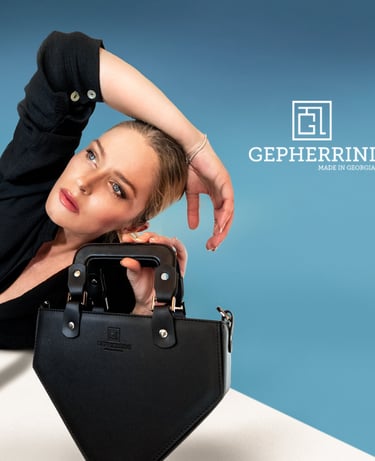 Elizabeth Lotz (Liz Lotz) art director Gepherrini handbag campaign fashion shoot featuring sophisticated styling and luxury b