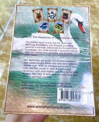 A description of the Animal Spirit Oracle contents on the back of the box.