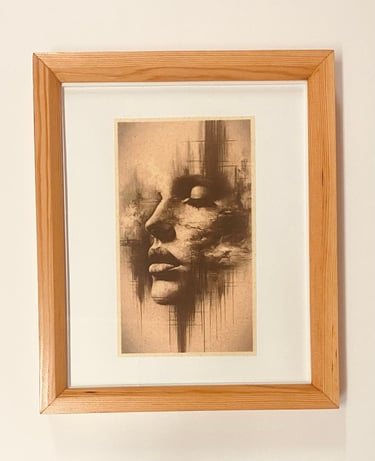 Oleo print  Wall Art . Modern Wood  Wall Art., this product is manufactured to order.