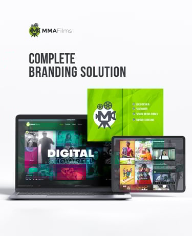 mmafilms-a laptop computer and a laptop computer with a digital image of mmafilms(productionhouse)