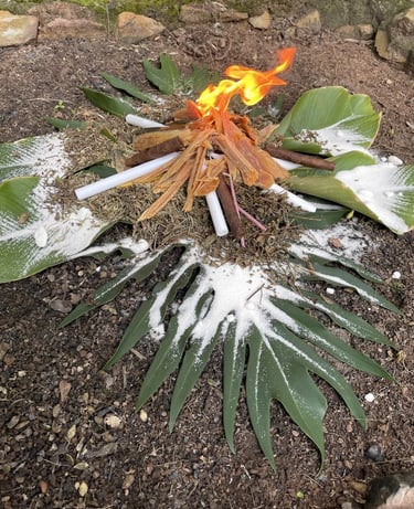 A ceremonial funeral fire.