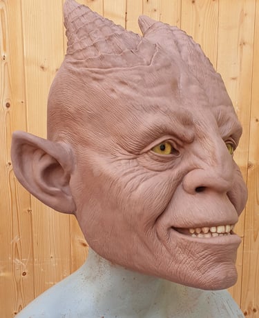 Fantasy creature head sculpt developed using detailed 3D sculptural services