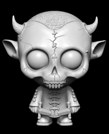 Stylised gothic character sculpture created using detailed 3D sculptural services