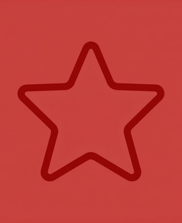 A minimalist redstar outline icon with rounded corners isolated on a solid black background.