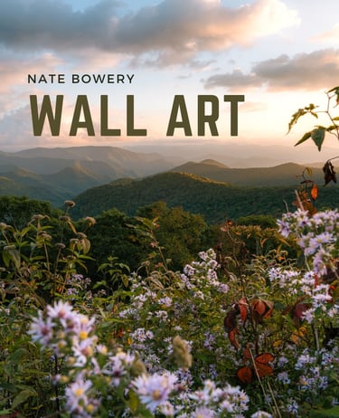 Blue Ridge mountains sunset that Nate Bowery Photography sells as a print