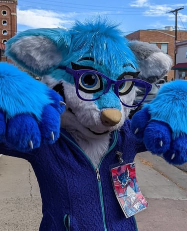 Blue hand paws from Teto Creations