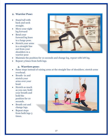 Yoga book page for children (Warrior Pose)