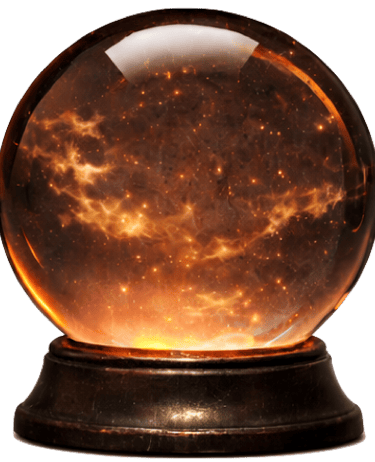 bola de cristal con nebulosa