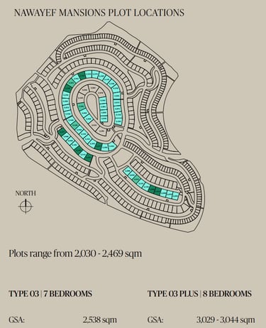 Grand oceanfront mansions in Nawayef West with private beaches