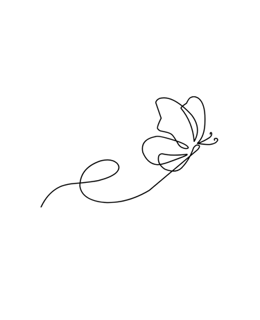 Elément décoratif - papillon monoligne noir  Joanie Frigau