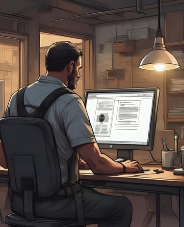 illustration artisan passant commande sur internet