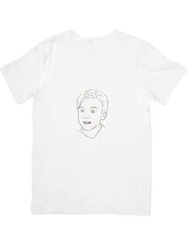 T-shirt enfant épais bio personnalisé avec portrait stylisé simple