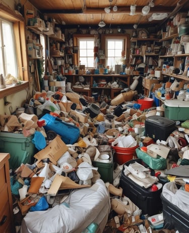 a dirty trash everywhere single wide trailer