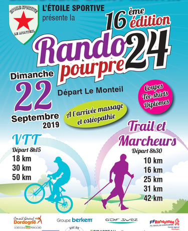 Affiche rando pourpre 24 l'étoile sportive Lamonzie Saint MArtin