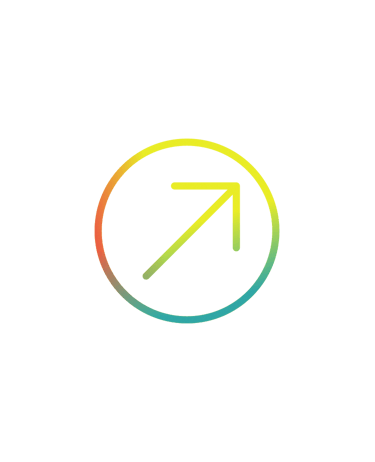 a rainbow - colored arrow symbol in a circle