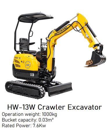 Brand New 1000kg HW-13W Crawler Excavator image