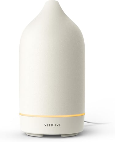 Vitruvi Stone Diffuser, Ceramic Ultrasonic Essential Oil Diffuser for Aromatherapy Ceramic Diffuser