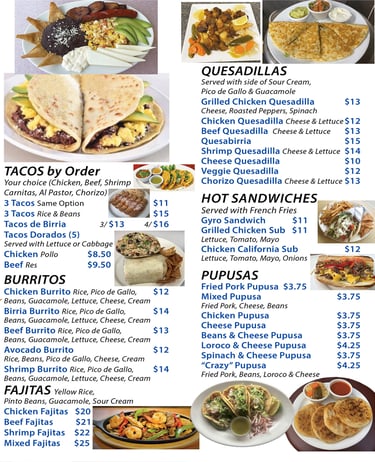 sabor latino latin mexican guatemalan food delivery byob