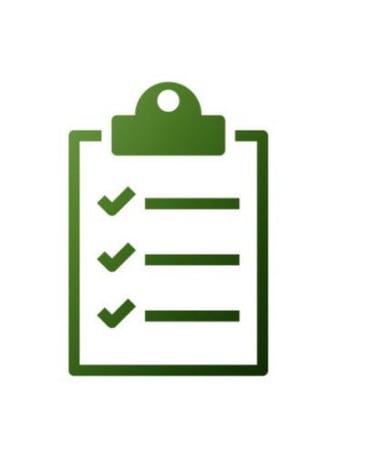 A green clipboard icon featuring a checklist with checkmarks for project management and task completion.