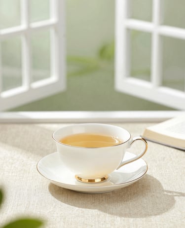  a cup of refreshing tea against an open window giving a sense of calm at Chantal Francis Therapy