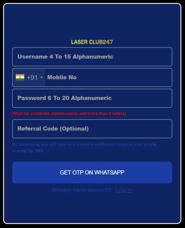 laserclub247 signup