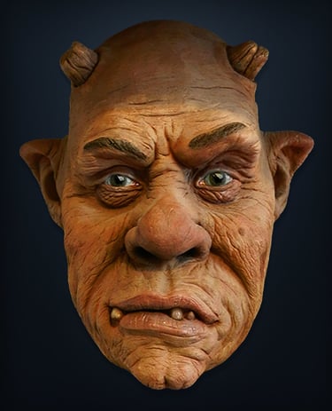 Fantasy troll character head sculpt produced with detailed 3D sculptural services