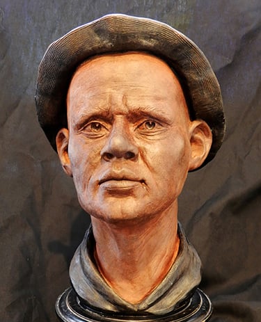 Realistic male portrait bust sculpted and finished through 3D sculptural services