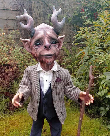 Full-body fantasy character sculpture produced through custom 3D sculptural services