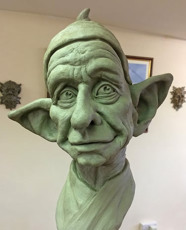 Fantasy gnome character bust sculpted using professional 3D sculptural services