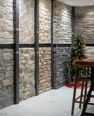 dış cephede kullanılan kültür taşı duvar detayı