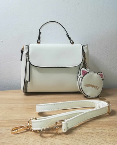 I IHAYNER Vegan Leather Top Handle Bag – Stylish mini crossbody bag with detachable cat purse